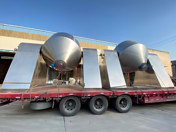 Double cone rotary vacuum drying